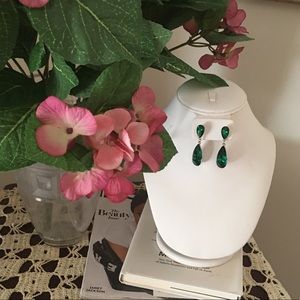 Green Faux Gemstone Earrings